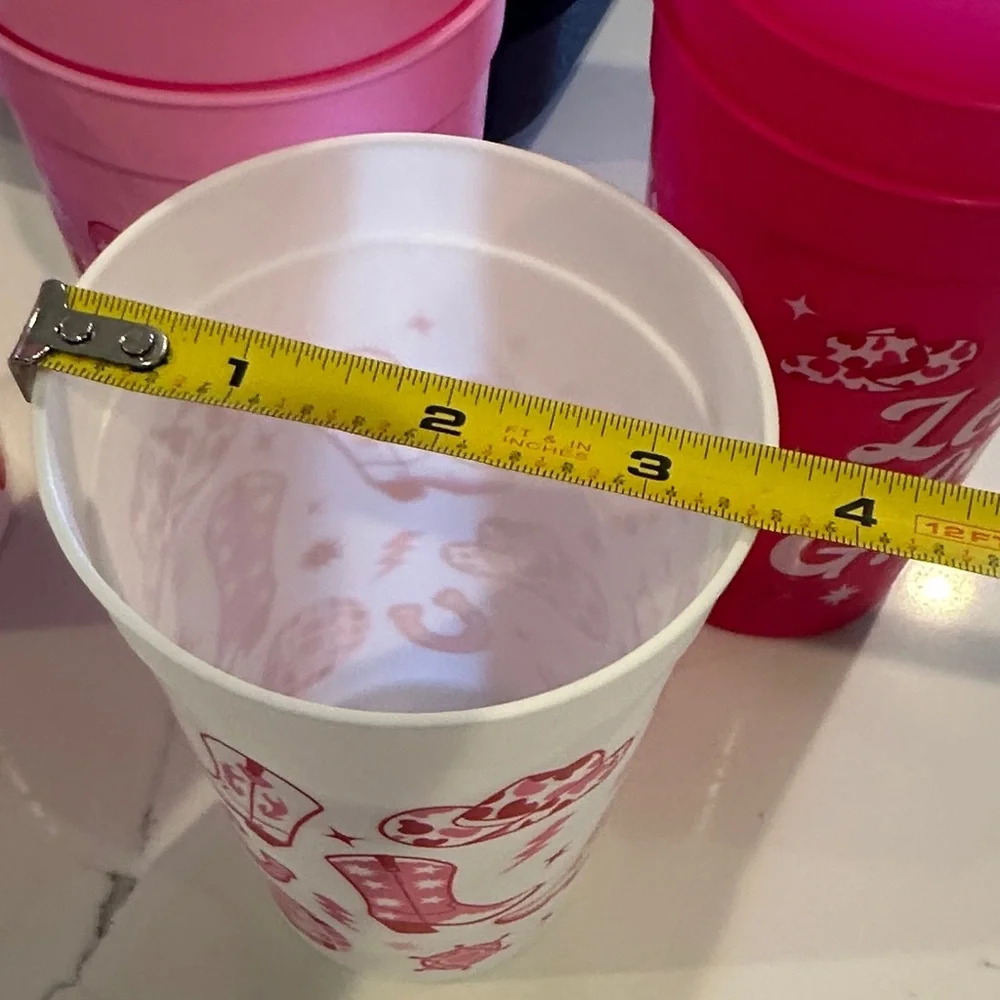 Pink and White Party Cups Set Disco Cowgirl (10 Cups Total)